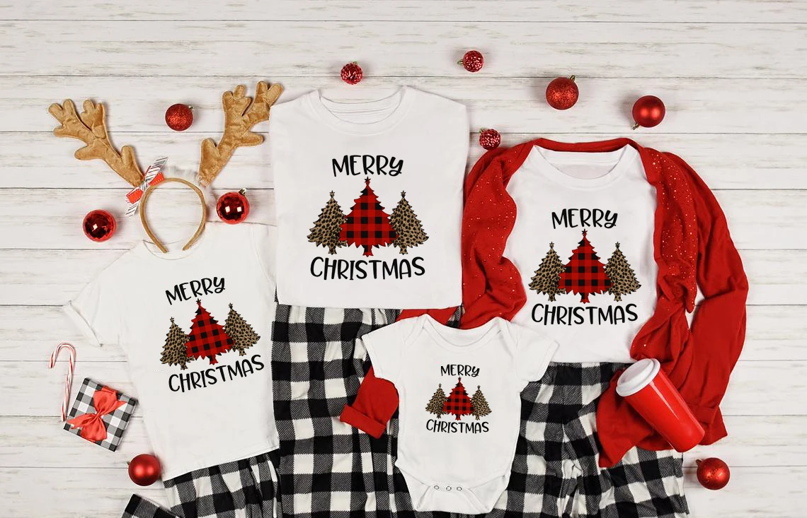 Camiseta de Feliz camisetas familiares de Navidad, camisetas de mamá y yo, ropa de Navidad a juego familiar|Trajes iguales de familia| - AliExpress