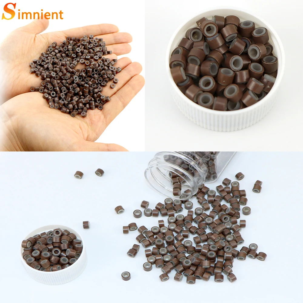 헤어링크 200개의 마이크로 링 실리콘 비드 액세서리, 깃털 헤어 익스텐션 링 튜브 패션 살롱용 헤어 스타일리스트 도구