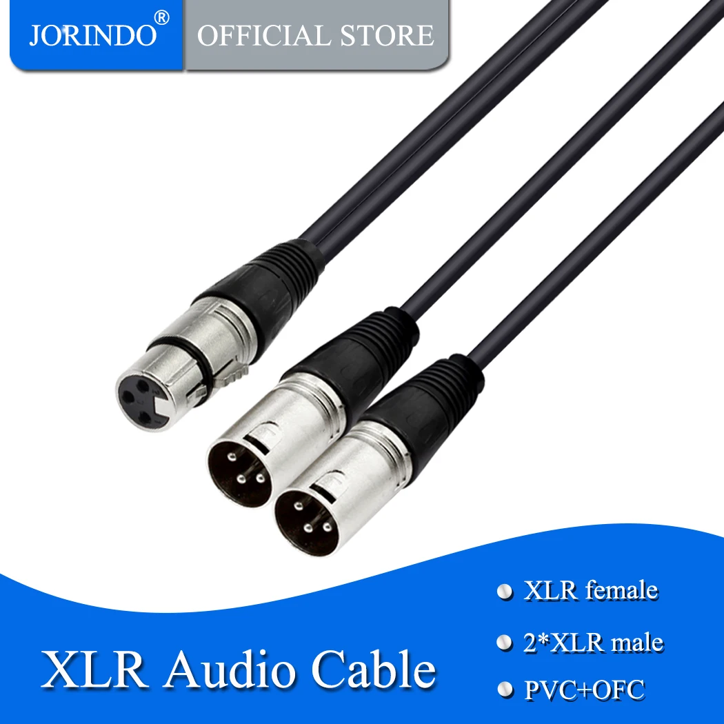 Аудиокабель JORINDO 0 3 м/футов с двумя разъемами XLR на 3-контактный разъем 2 штекера