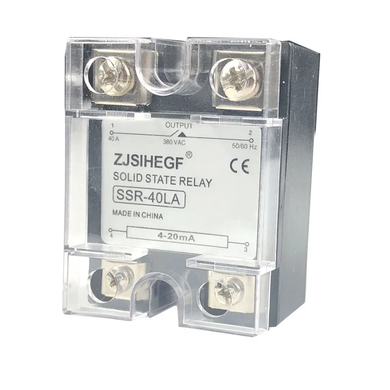 40A-SSR, вход DC 4-20mA выход 24-480vacоднофазный AC SSR твердотельные реле SSR-40LA регулятор напряжения для ПЛК оборудования