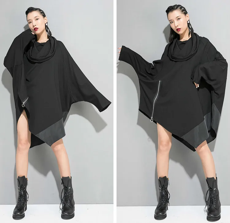 Max LuLu модные корейские женские дизайнерские одежда в стиле панк женские свободные черные негабаритные толстовки повседневные осенние водолазки