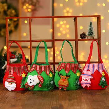 

New Christmas Gift Bags Candy Bag Santa Claus Snowman Elk Classic Design Christmas Tree Hangings Kid's Xmas Gift Candy Bags#45