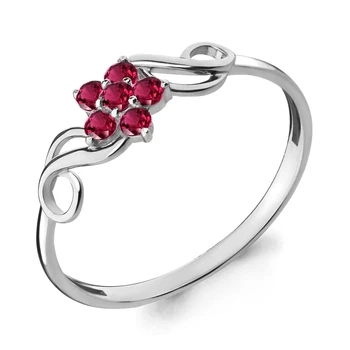 

Ring AQUAMARINE corundum with ruby, Silver 925