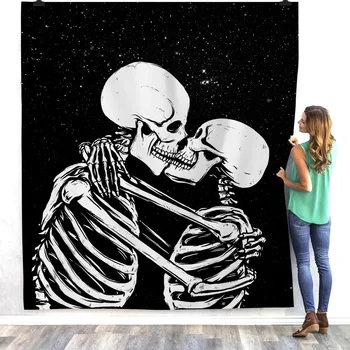 

3D Skeleton Skull Printed Sherpa Blanket Wall Hanging Tapestries Table Blanket Cloth Yoga Mat Fleece Blanket Home Decor