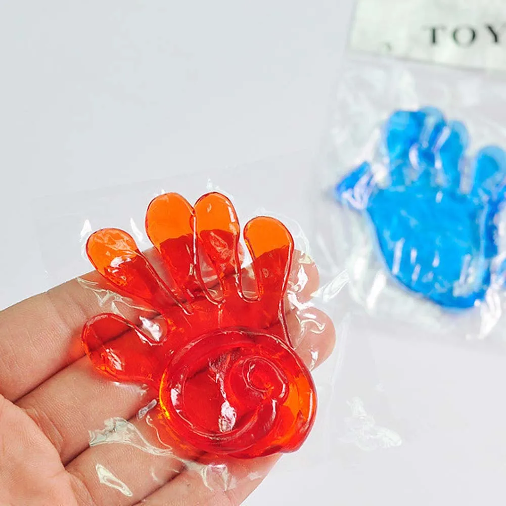 

5Pcs Nostalgic Elastic Stretch Sticky Palm Climbing Wall Sticky Palm Trick Small Hand Joke Toys For Kids Halloween Gifts