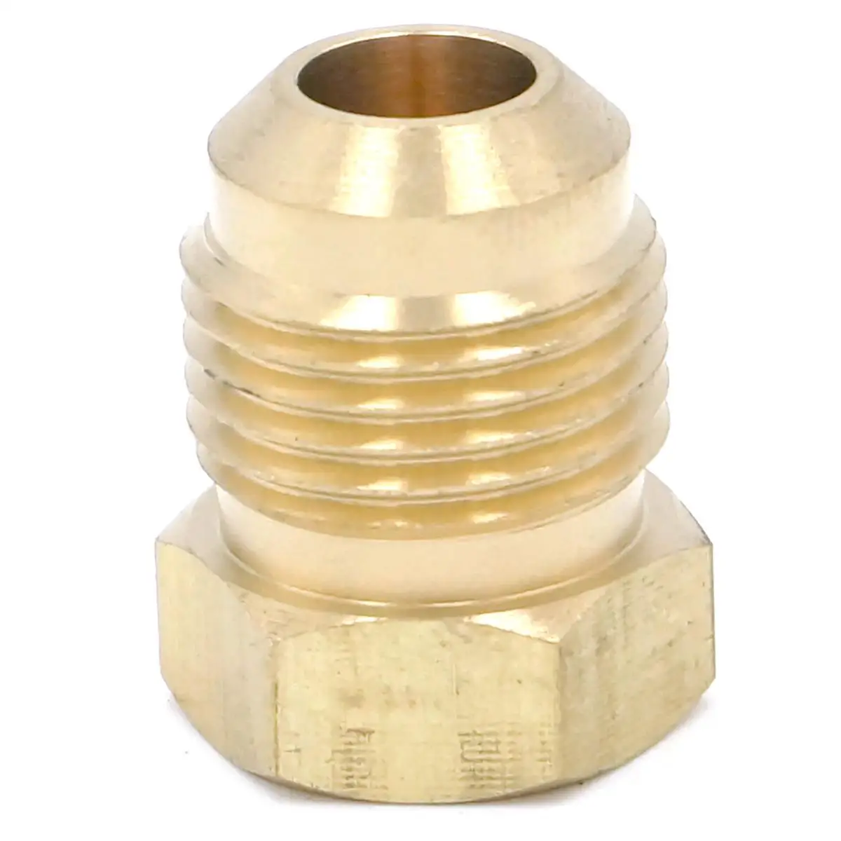 Fit Tube OD 3/8" End Plug Brass SAE 45 Degree Pipe Fitting Connector 