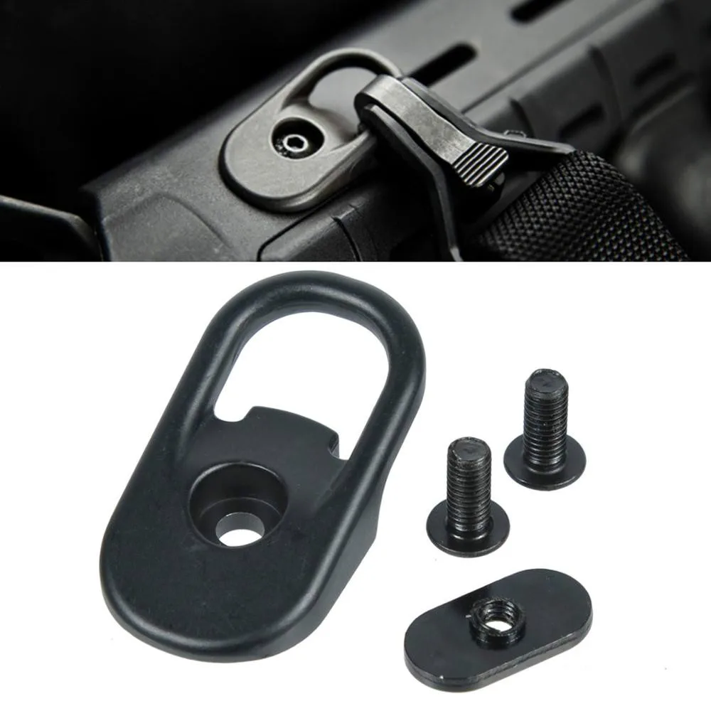 Черный Слинг для страйкбола крепление Охотничьи аксессуары Handguard адаптер MSA точечный ремень MS2 MS3 поворотный стальной MOE Sling Attachment - Цвет: Черный