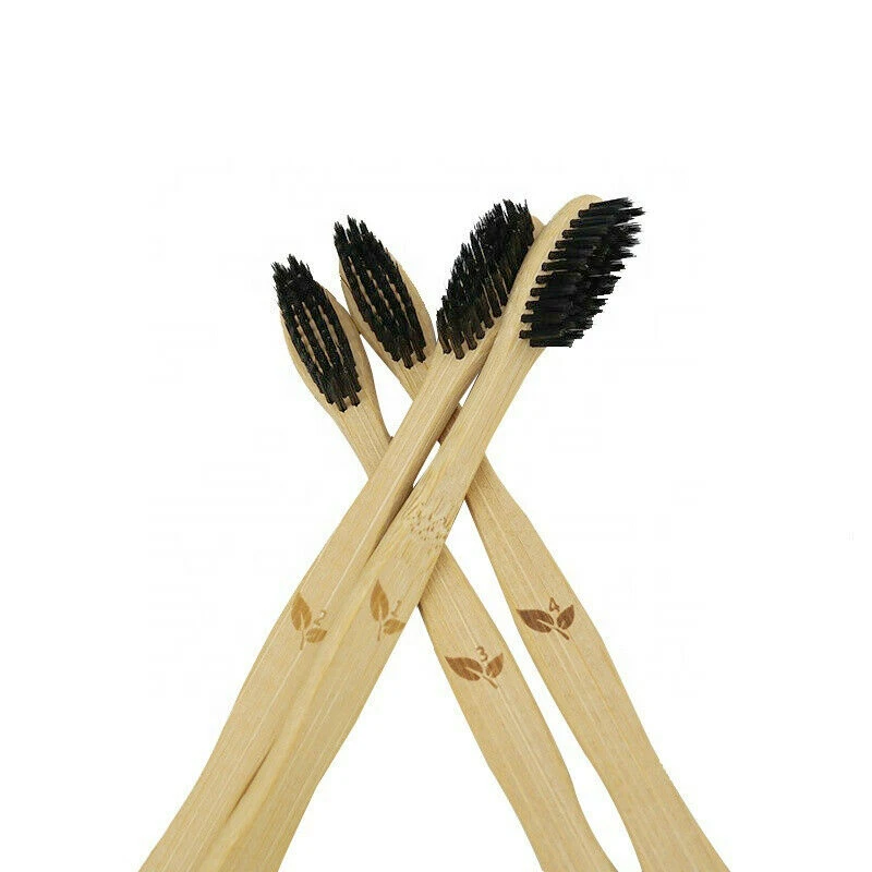 ExiuBro Vegan Free Bamboo Toothbrush Natural Toothbrush Pack of 4 Eco Friendly Toothbrushes with Soft BPA 5