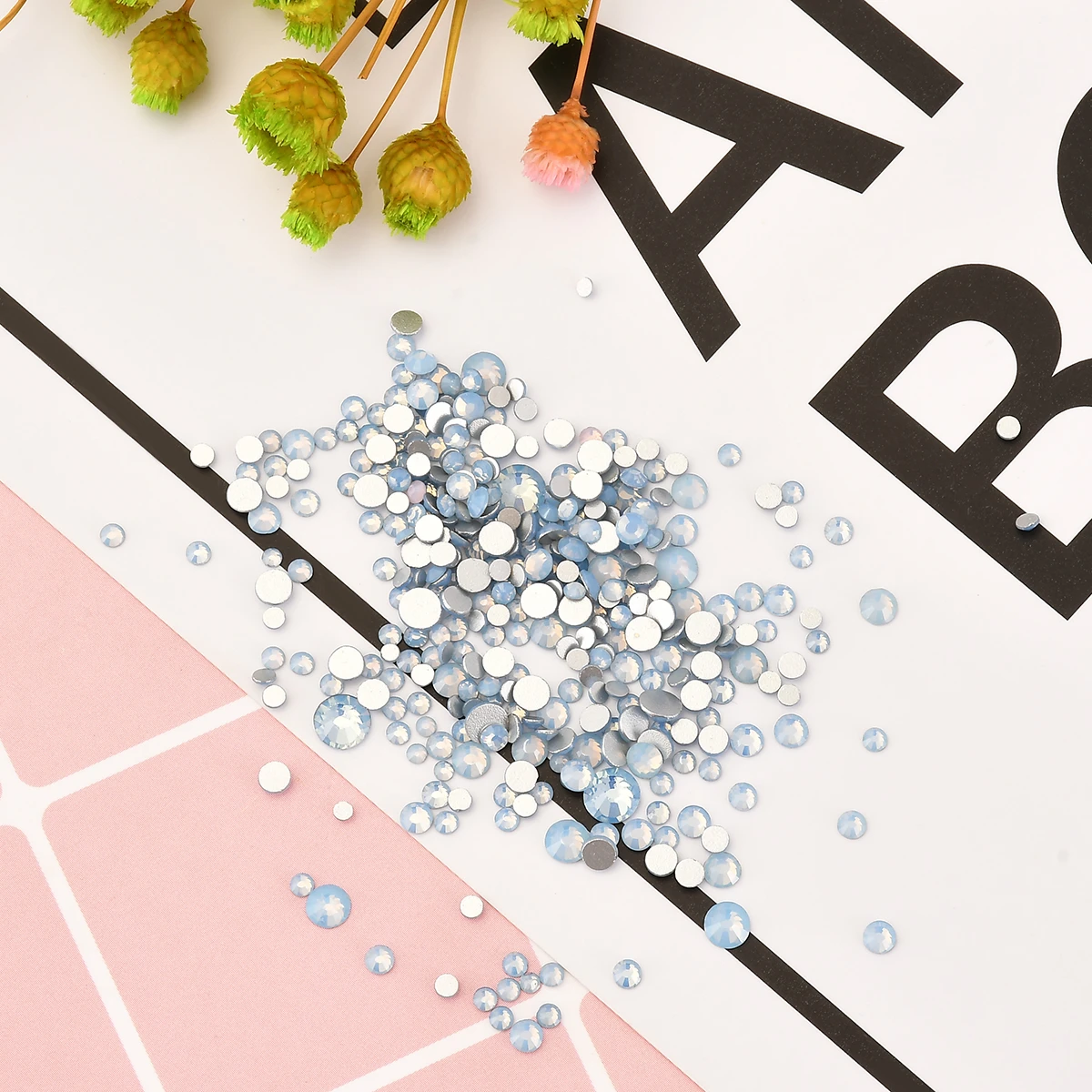 4 Colors Choosen 3D Nail Art Decorations Crystals DIY Nail Art Opal Jelly Pink White Flat Bottom Nail Rhinestones Nail Ornament