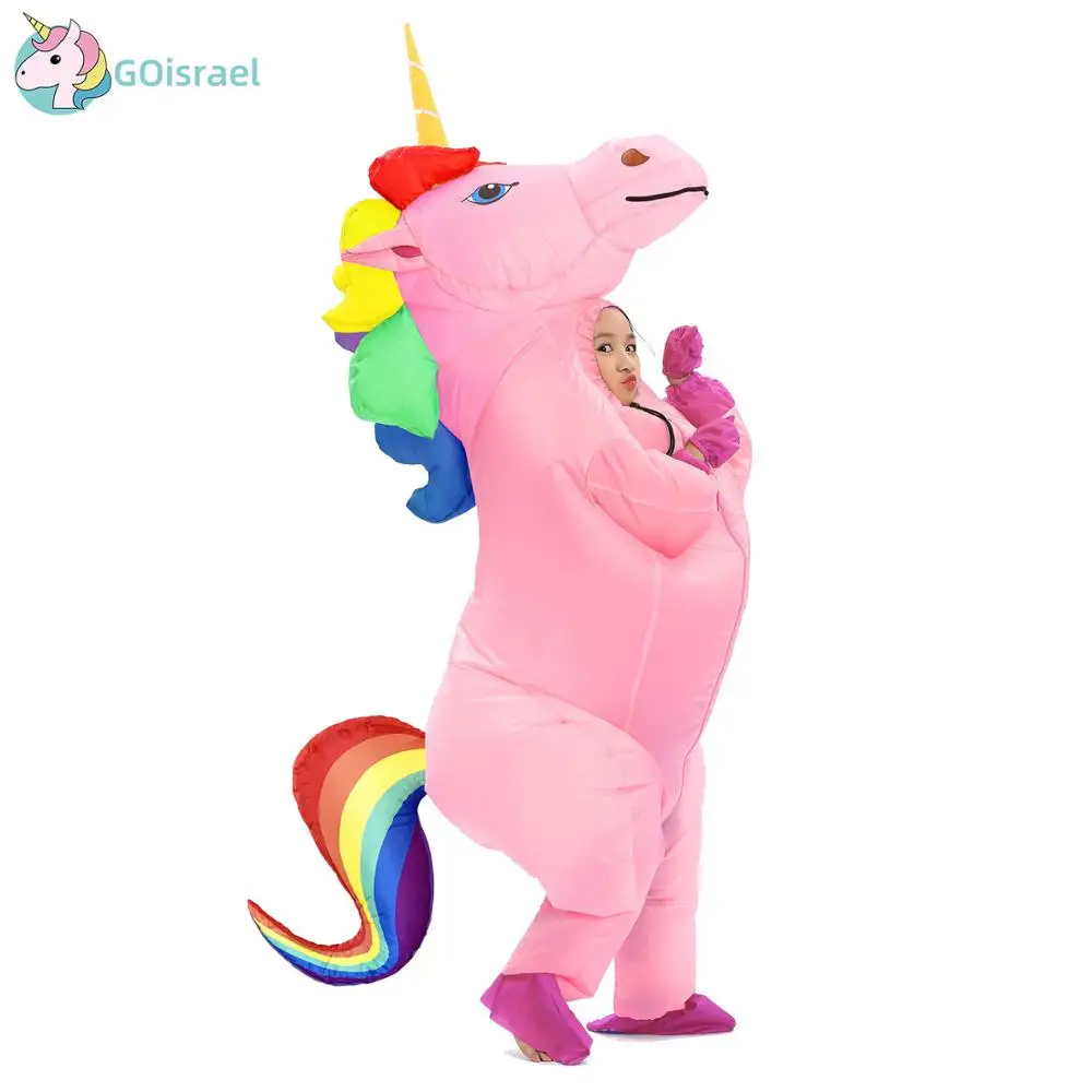 New Adult Kids Inflatable Unicorn Costume Pony Halloween Costumes for