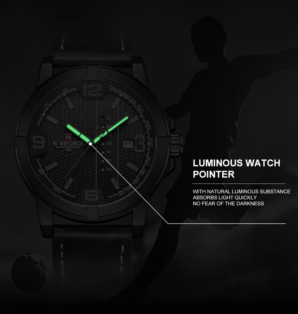 Мужские часы Топ люксовый бренд NAVIFORCE спортивные кварцевые часы мужские кожаные водонепроницаемые аналоговые часы с датой часы Relogio Masculino
