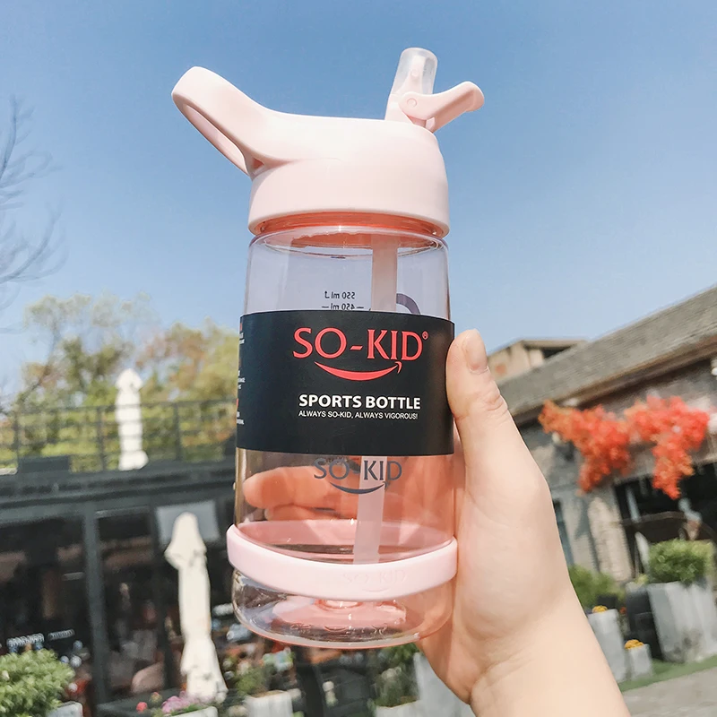 550ml/800ml/1000ml Sports Water Bottle Straw Portable Sport Fitness Bottles Cute Kids Baby Drinkware Waterbottle