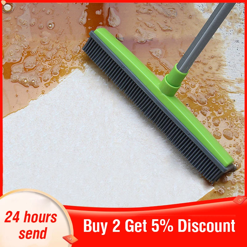 Tpr Magic Broom Hand Push Sweeper Floor Wiper Nonsticky Rubber Broom
