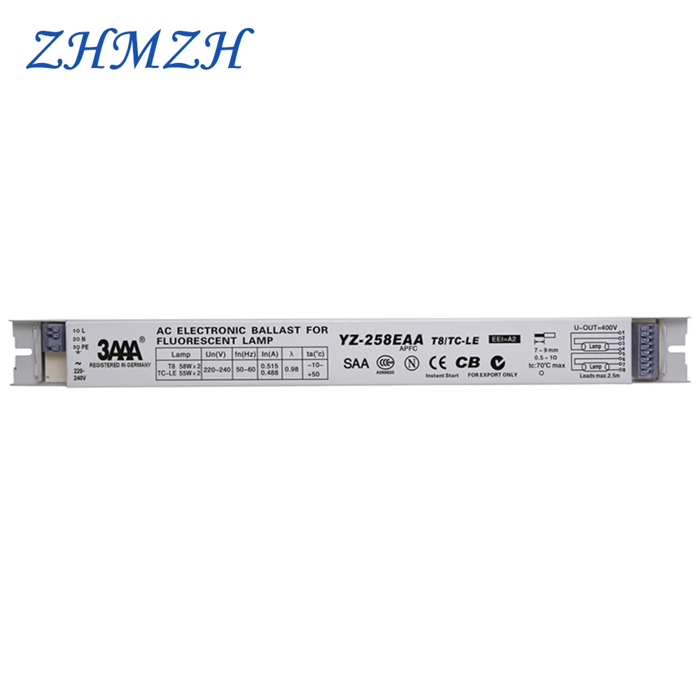 

3AAA YZ-258EAA 220V 2*58W 2*55W T8 Electronic Ballast For T8 Fluorescent Lamp Advertising Light Box Rectifier