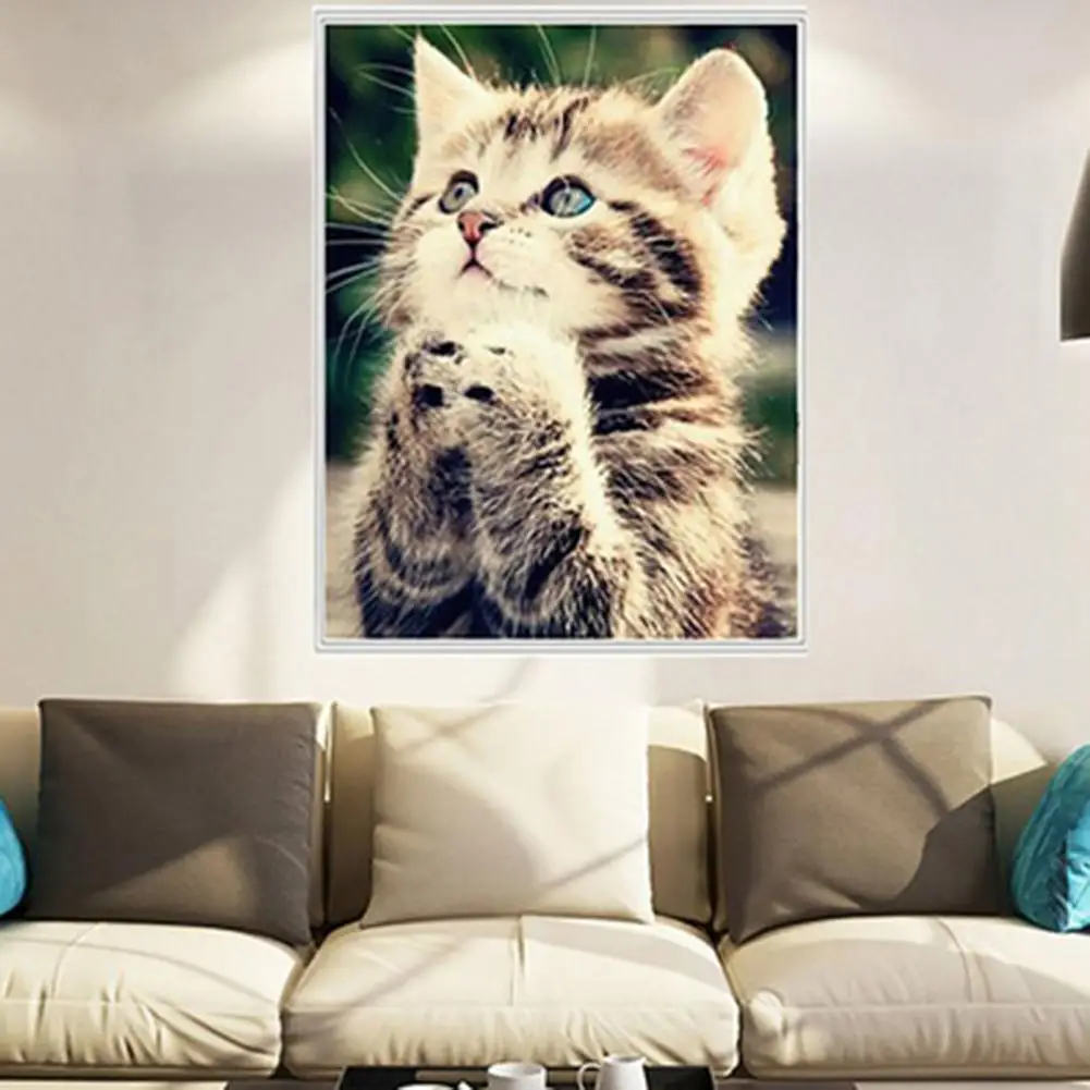 

Naughty Cat Embroidery 5D Artificial Diamond DIY Painting Home Decoration hot sales
