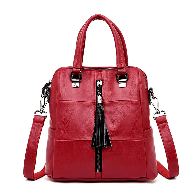 

2019 Vintage Genuine Leather Backpack Female Travel Shoulder Bag For School Teenagers Girls Big Capacity Backpack Mochila Mujer