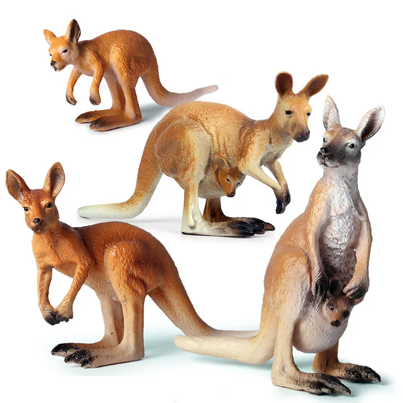 Realistic Safari Animals Action Figures,Wild Kangaroos Zoo Animals PVC Model Educational Forest
