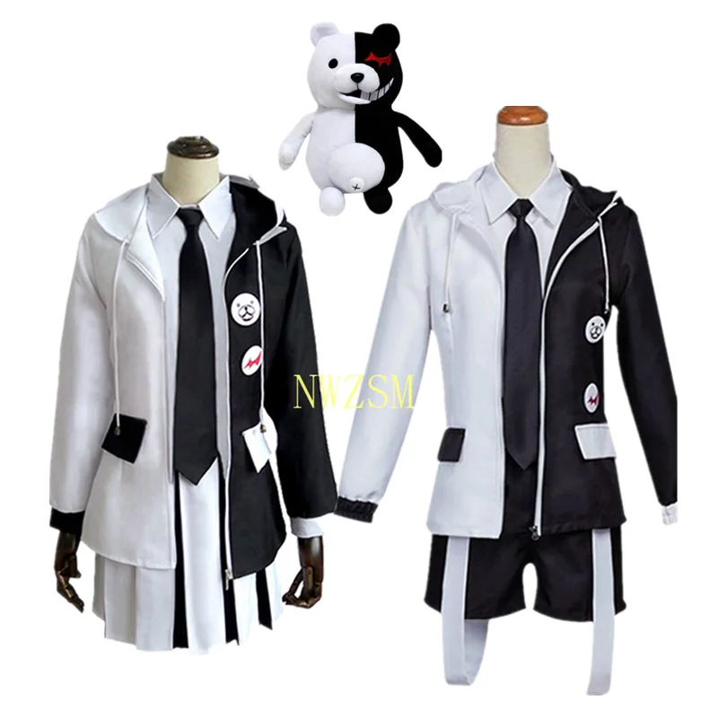 Костюм для косплея Danganronpa Dangan Ronpa Monokuma костюм черно-белого медведя пальто брюки