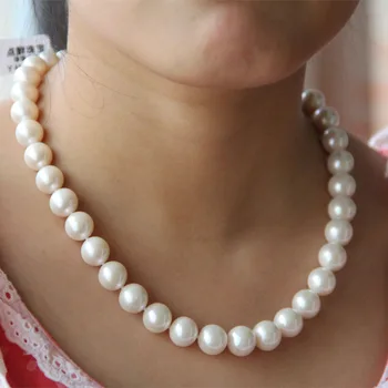 

Send mother natural freshwaterpearl Necklace 12-13MM fine jewelry AAA