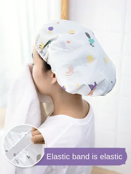 

Vanzlife Shower Cap Women's Waterproof Bath Cap Head Net Red Adult Model Toupee Kitchen Hat Cooking Fume Resistant Head Cover