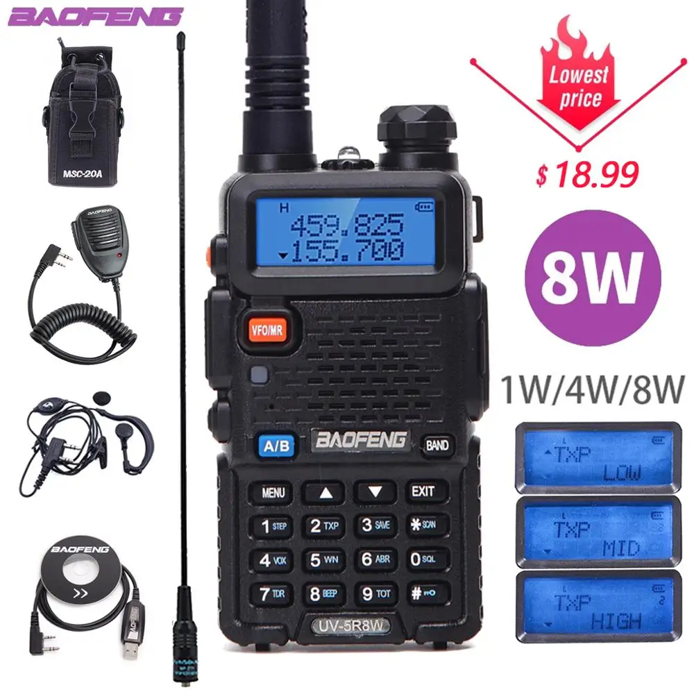 SBaofeng UV 5R 8 вт высокий мощный VHF/UHF большие расстояния двухстороннее радио иди и