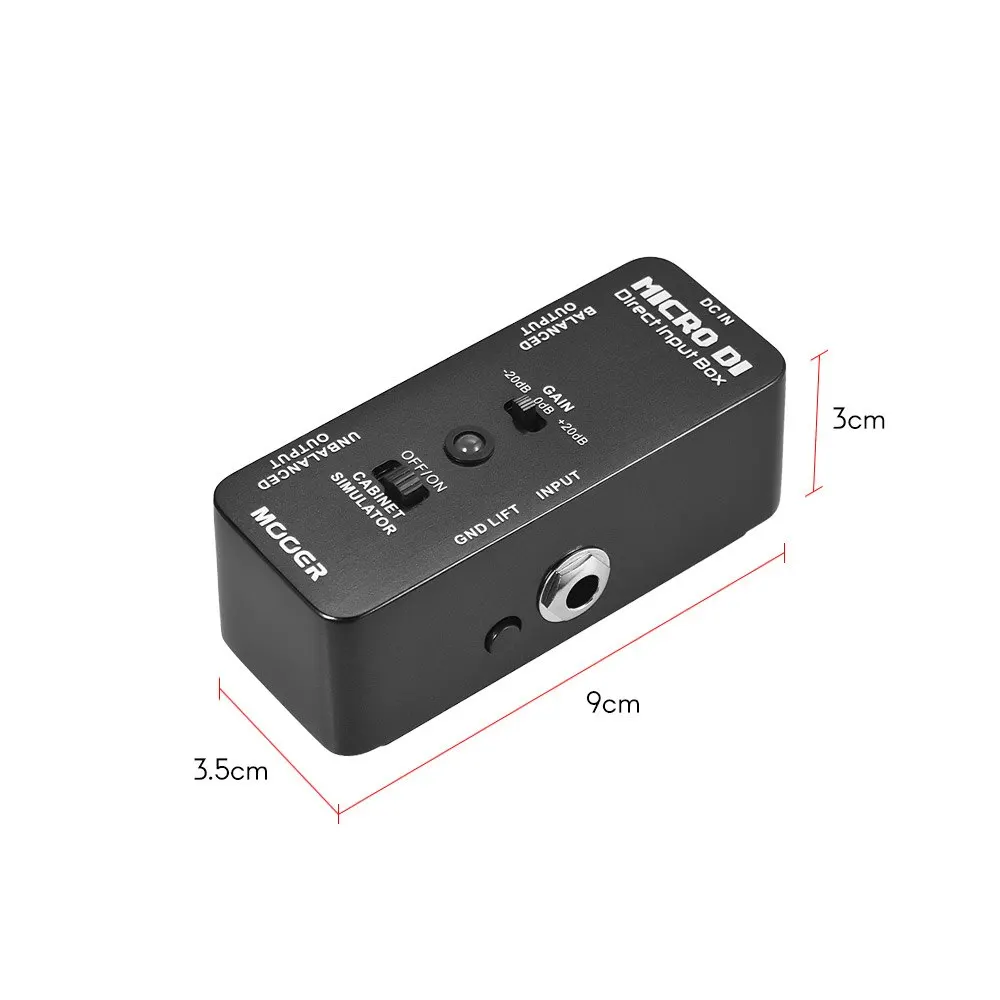 MOOER MICRO DI шкаф симулятор DI коробка гитарный эффект педаль полностью металлический корпус Поддерживает 4*1" Кабинет моделирование