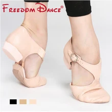 Genuine Leather Stretch Jazz Dance Shoes For Women T Strap Ballet Lyrical Dancing Shoe Teachers s