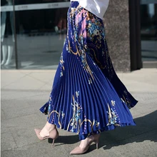 Длинная женская шифоновая плиссированная юбка принцессы, винтажная юбка с высокой талией и большим низом, Женская юбка s Saia, летняя стильная юбка Jupe Femme