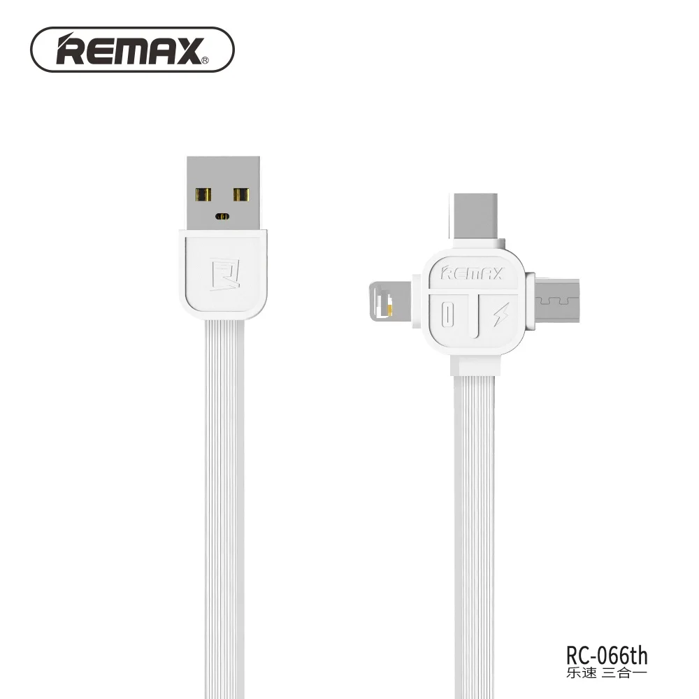 Remax 2.1A Быстрая зарядка 3 в 1 многофункциональный экологический TPE кабель для передачи данных для micro/iphone/typec/lighting