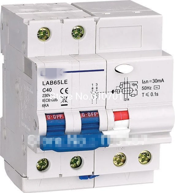 C60 Elcb Earth Leakage Earth Leakage Circuit Breaker 2p+n Ac230v 50/60a