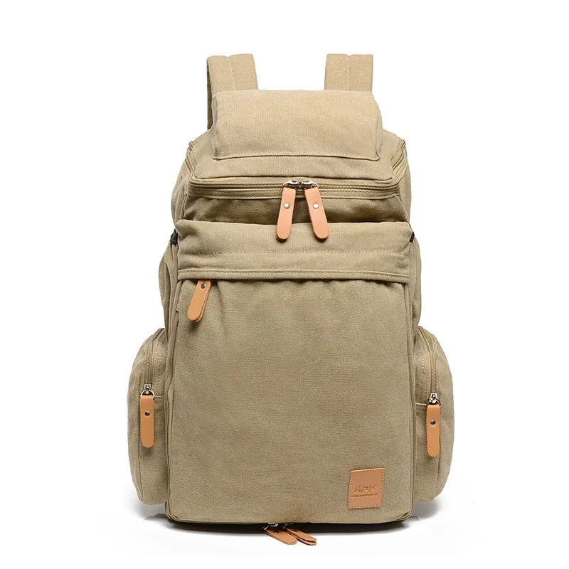 Wellvo высокое качество холст большой емкости Дорожные рюкзаки для мужчин повседневная сумка повседневное ведро сумки для путешествий XA25ZC - Цвет: kahaki