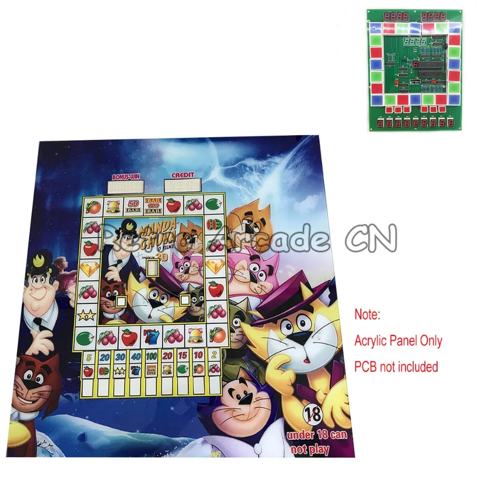 10 шт. acarylic панель для фруктовой игровой машины PCB Mario Игровая плата печатной схемы автомат для казино доска Красочный светодиодный освещенная материнская плата