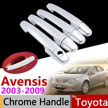 

Car Accessories Exterior Door Chrome Handle Cover for Toyota Avensis 2003~2009 T250 T25 2005 2007 2008 Luxury Trim Set Stickers
