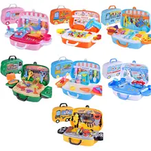 Детская портативная коробка для хранения, игрушки для приготовления пищи, набор стетоскопов для уборки, различные домашние игрушки, обучающие игрушки