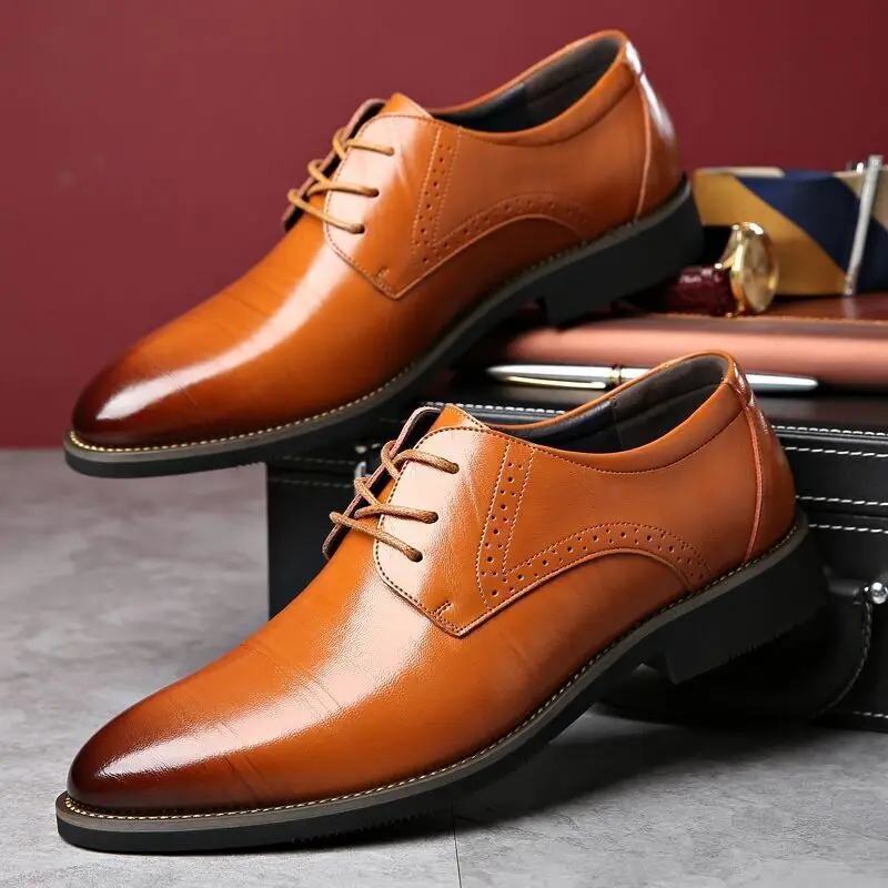 

2019 Fashion Men Casual Shoes Classic Genuine Leather Flats Male Formal Oxford Dress Shoe Luxury Zapatos Hombre Plus Size 38-48