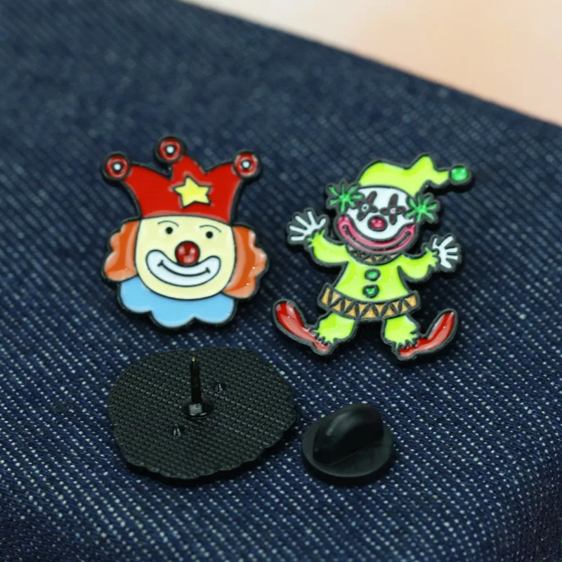 Cartoon Clown Pins Fun Joker Boy Enamel Pin Collection Fashion
