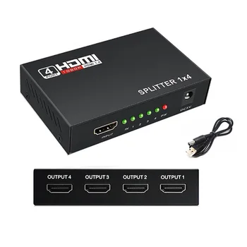 

Hub HDMI 1 In 4 Out Splitter USB Cable HD 4K 4 Port Repeater 1080P High Quality