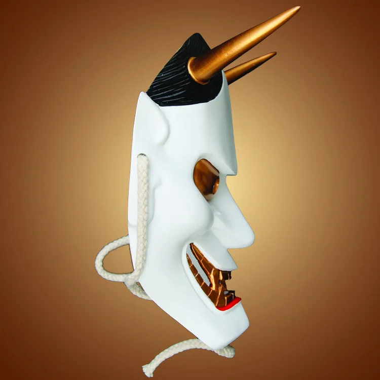 Японский демон Prajna Hannya Смола маска гримаса злой голова дьявола Хэллоуин ужас гнев буддизм NOH призрак Косплей Роскошные маски