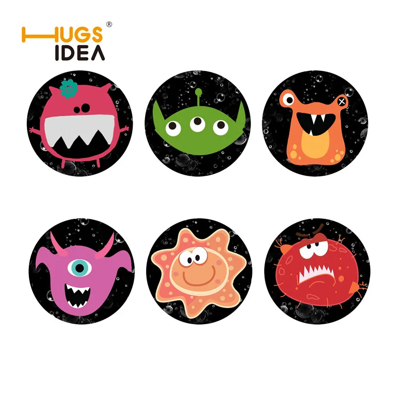 HUGSIDEA Monster Print Абсорбирующая Подставка под кружку кружка для чая кофе держатель для напитков посуда салфетки Декор прочный коврик набор из 6 - Цвет: YY0137W