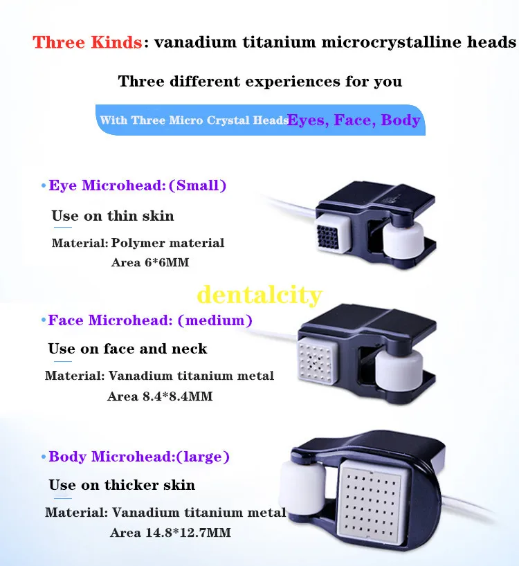 Инструменты для красоты лица машина для кожи ванадиевая титановая радиочастотная Мезотерапия пистолет 3 наконечника мезо Микрокристаллическая ручка