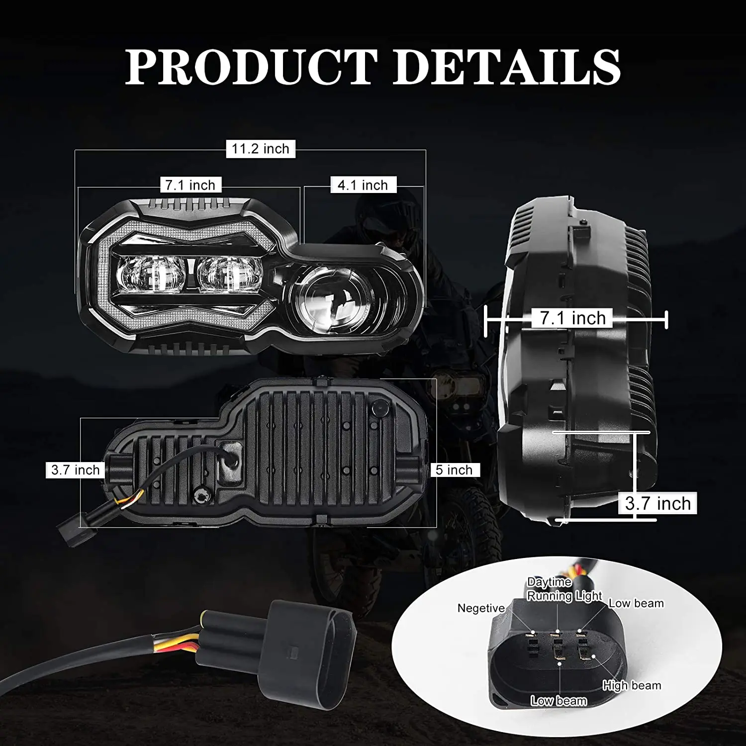 E24 E-Mark Approved 110W Motorcycle Led Headlamp For BMW F 650 700 800 GS F800GS Adventure LED Projector Headlight Assembly