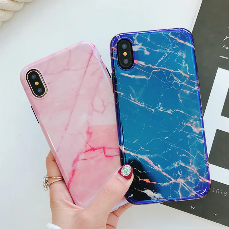 

Soft TPU Phone Cover Back Case for Apple iPhone XR XS Max X 8 7 Plus 6 6S Marble Granite Stone Pattern