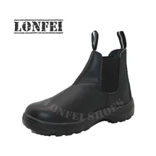 Черная защитная обувь с нескользящей подошвой из искусственной кожи, со стальным носком зимние рабочие ботинки для мужчин и женщин с защитой от холода и ударов