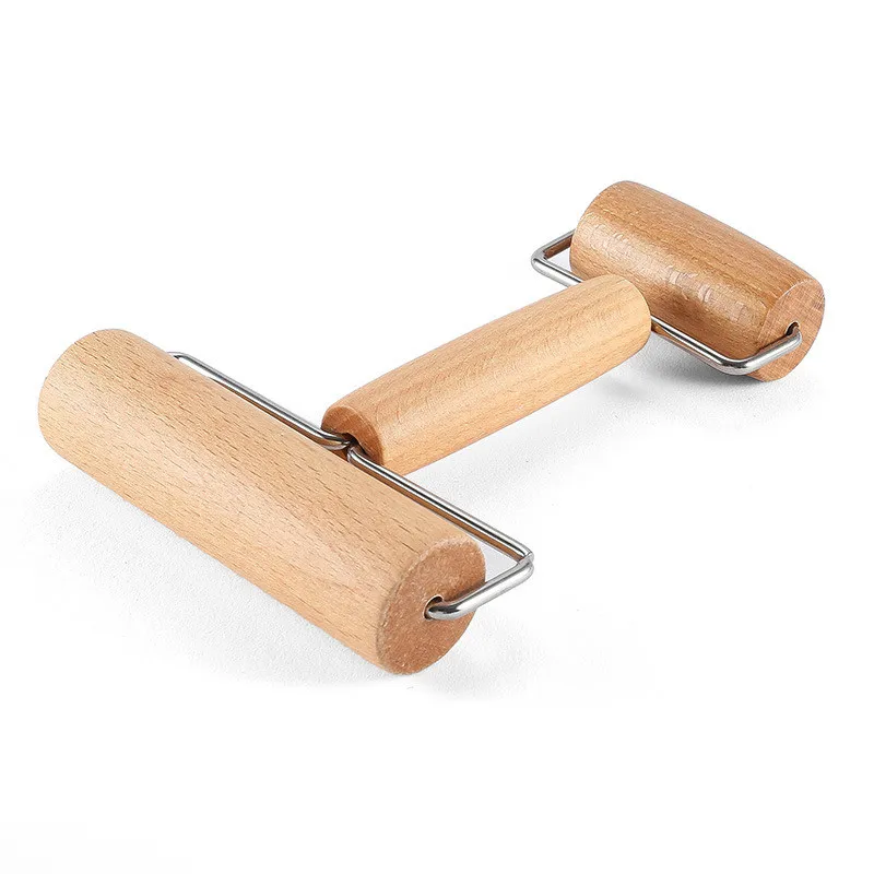 Wood Double Dough Roller- 4"& 2.5" Rollers- Pastry Pizza Pasta Hand Rolling Pin