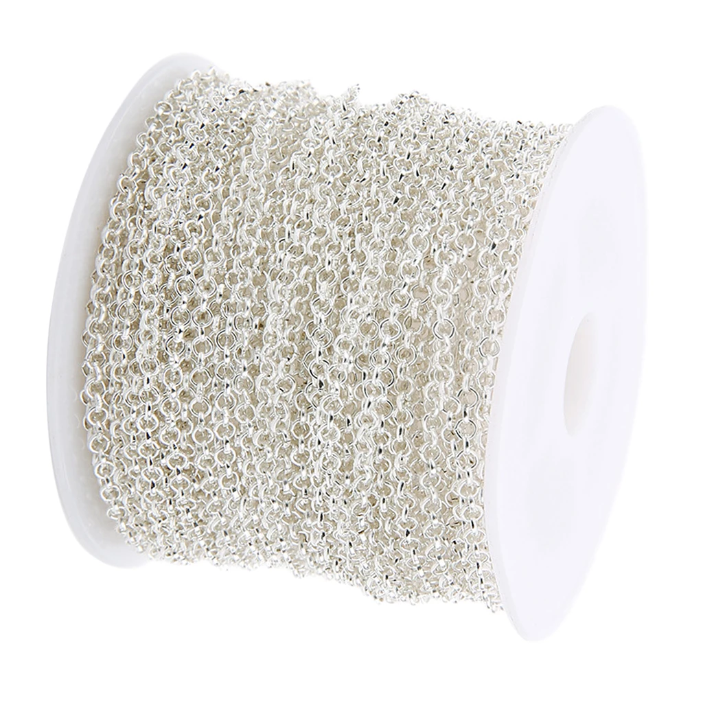 4 Pieces 10 Yards/Roll Necklace Chains Link Cable for Jewelry Making DIY