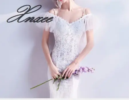 Xnxee Дамы Холтер тонкая талия годе со шлейфом невесты платье Vestido de novia XS-3XL