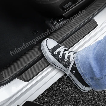 

8pcs Carbon fiber leather Door Scuff Plate Door Sill Entry Guard trim For Lexus RX350 RX450H 2016-2019 Car Accessories