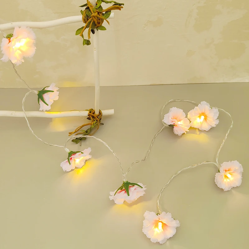 best outdoor string lights Girl's Pink Cherry Blossom String Light Flower Light Decoration Home Decor Indoor Lighting Gift purple string lights