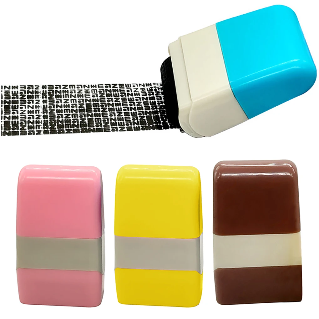 Mini Roller Self Covering Garbled Confidential Stamps Express List Identity Code Privacy Information Data Seal Theft Protection | Дом и сад