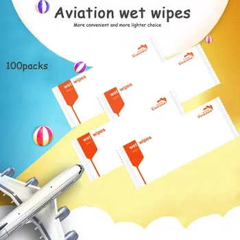 

100packs Antibacterial Wet Wipe Tissue Aviation Business Affairs Care